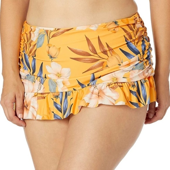 NWT La Blanca Marigold Bella Fiore Floral Print Swim Skirt - Picture 1 of 6